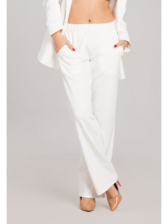 Look Made With Love Spodnie garniturowe Spodnie garniturowe Julia Look 1214 białe Biały Classic Fit zdjęcie nr 3