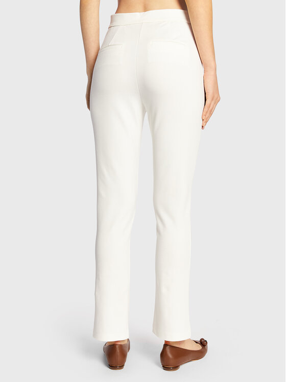 Max Mara Leisure Spodnie materiałowe Ariano 37861626 Biały Straight Fit zdjęcie nr 3