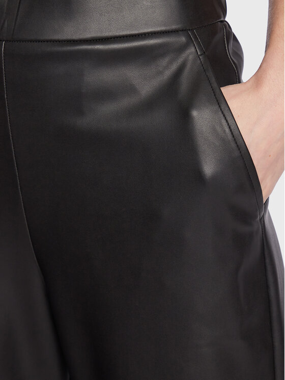 Max Mara Leisure Spodnie z imitacji skóry Diomede 23378101 Czarny Regular Fit zdjęcie nr 4