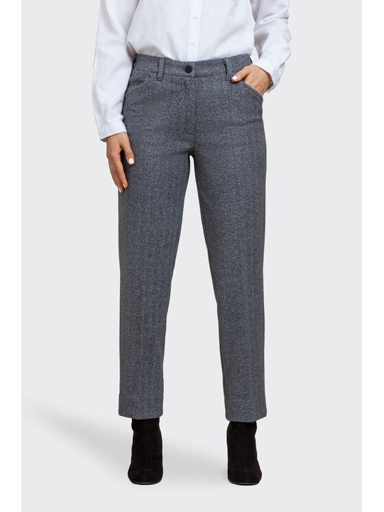 Mirons Spodnie materiałowe Grey trousers Szary Feminine Fit