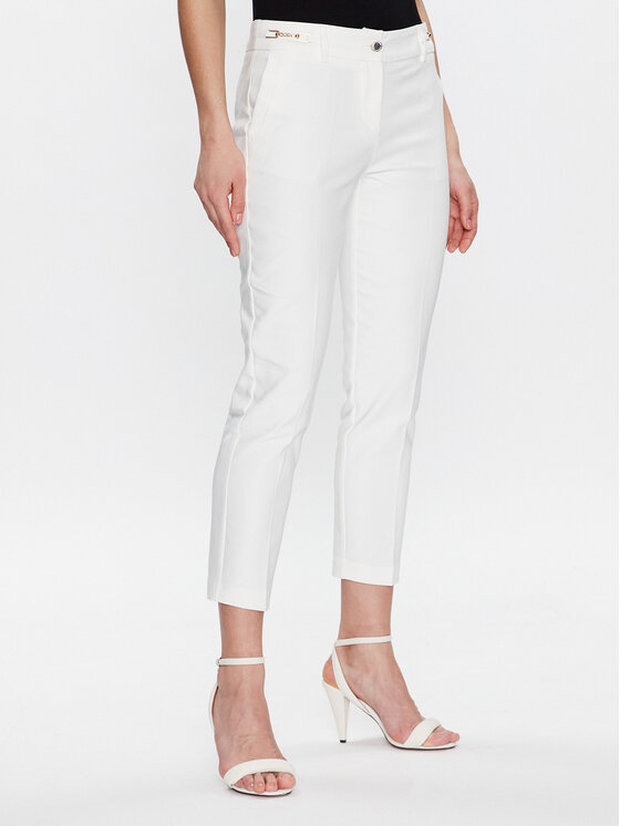 Morgan Spodnie materiałowe 231-PRAZY.F Biały Slim Fit
