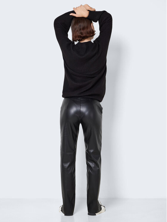 Noisy May Spodnie z imitacji skóry Luke 27023247 Czarny Slim Fit zdjęcie nr 3