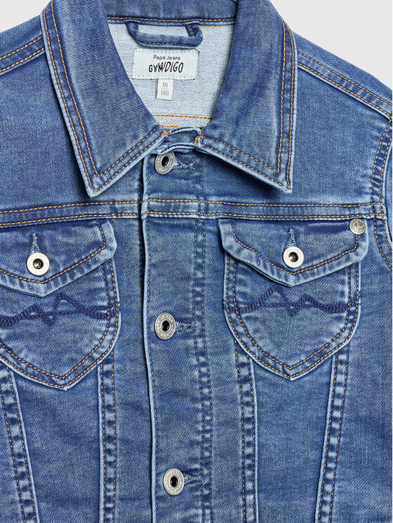 Pepe Jeans Kurtka jeansowa GYMDIGO New Berry PG401046 Niebieski Regular Fit zdjęcie nr 3