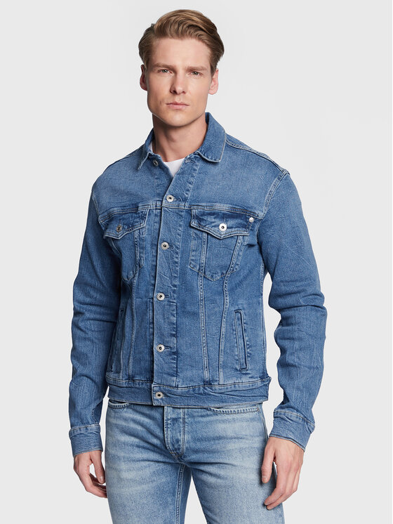 Pepe Jeans Kurtka jeansowa Pinner PM402465 Niebieski Regular Fit