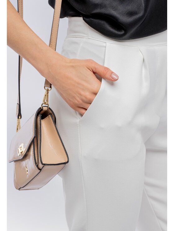 Perso Spodnie materiałowe cygaretki z kieszeniami Biały Slim Fit zdjęcie nr 5