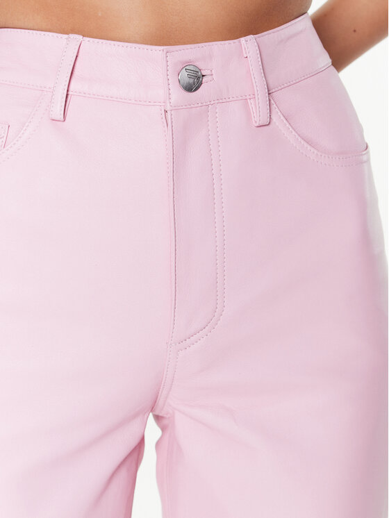 Remain Spodnie skórzane Leather Straight RM2044 Różowy Straight Fit zdjęcie nr 4