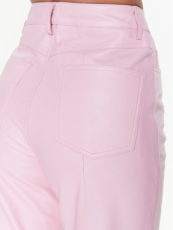 Remain Spodnie skórzane Leather Straight RM2044 Różowy Straight Fit zdjęcie nr 5