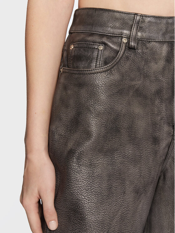 Remain Spodnie skórzane Lynn RM1819 Czarny Regular Fit zdjęcie nr 4
