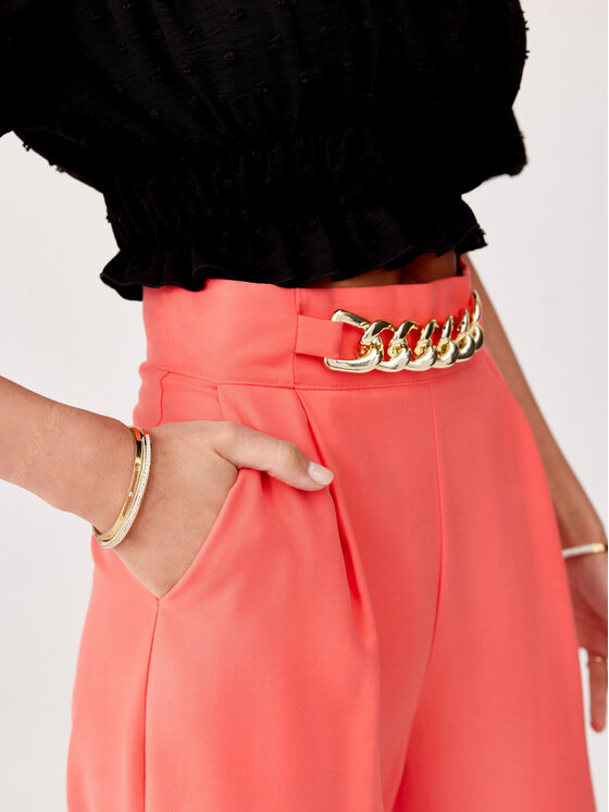 Roco Fashion Spodnie damskie AUDREY Pomarańczowy Regular Fit zdjęcie nr 5