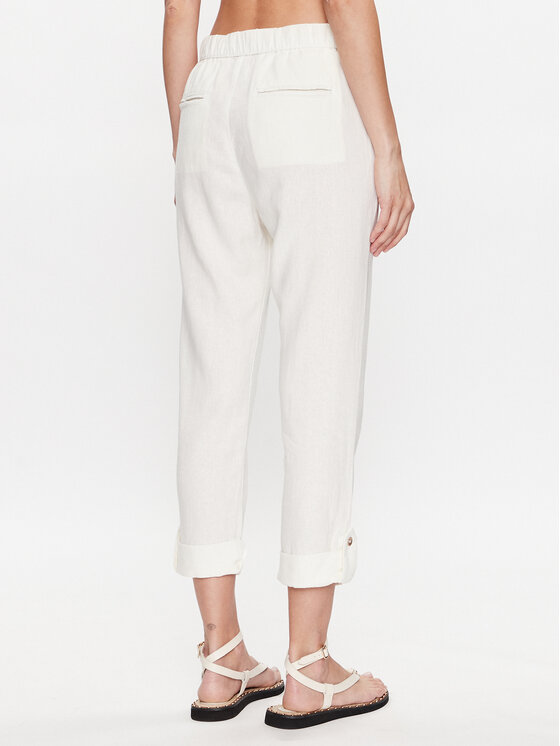 Roxy Spodnie materiałowe ERJNP03294 Biały Regular Fit zdjęcie nr 3