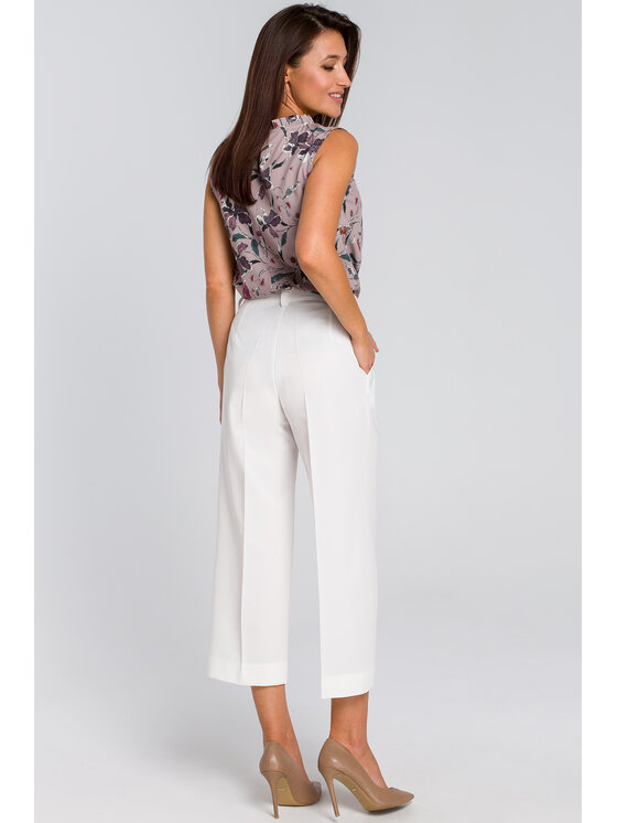 Stylove Spodnie damskie S139 Biały Regular Fit zdjęcie nr 2