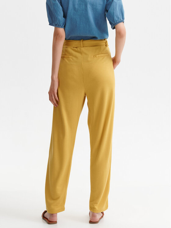 Top Secret Spodnie materiałowe SSP3848ZO Żółty Loose Fit zdjęcie nr 3