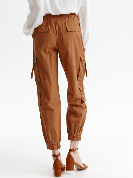 Top Secret Spodnie materiałowe SSP3860BR Brązowy Regular Fit zdjęcie nr 3