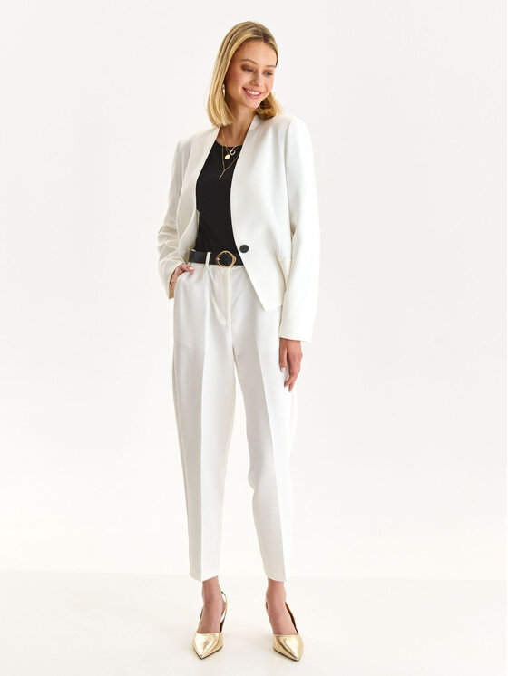 Top Secret Spodnie materiałowe SSP4268BI Biały Regular Fit zdjęcie nr 4