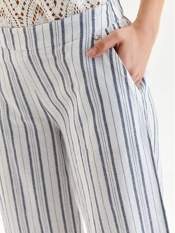 Top Secret Spodnie materiałowe SSP4287BI Biały Loose Fit zdjęcie nr 4