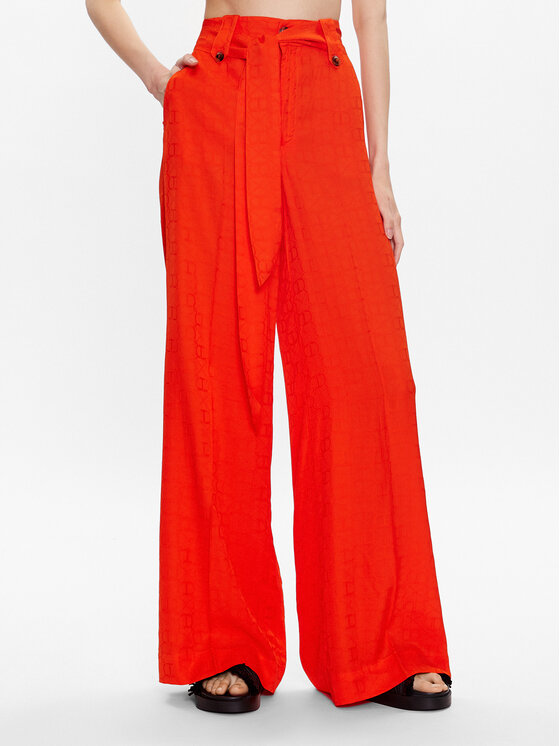 TWINSET Spodnie materiałowe 231TT2143 Pomarańczowy Regular Fit