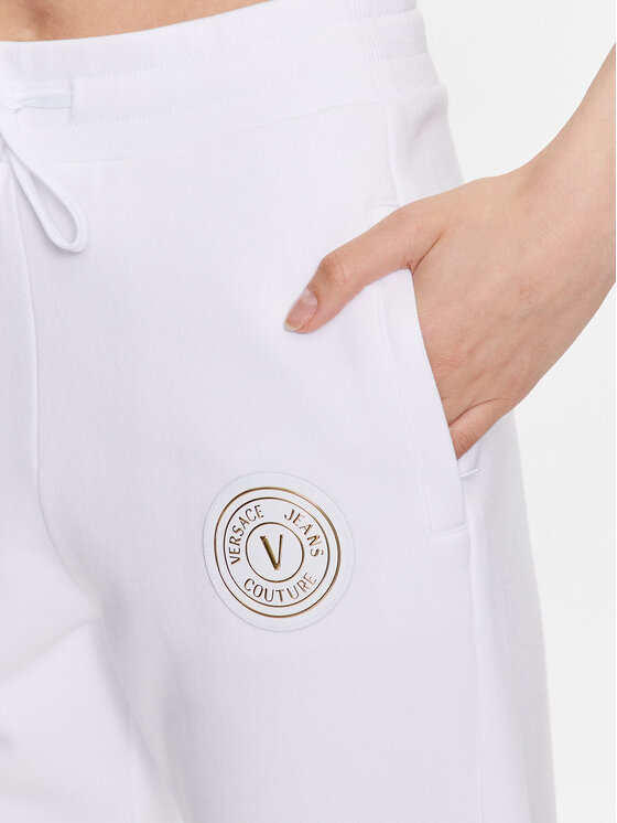 Versace Jeans Couture Spodnie dresowe 74HAAY01 Biały Regular Fit zdjęcie nr 3